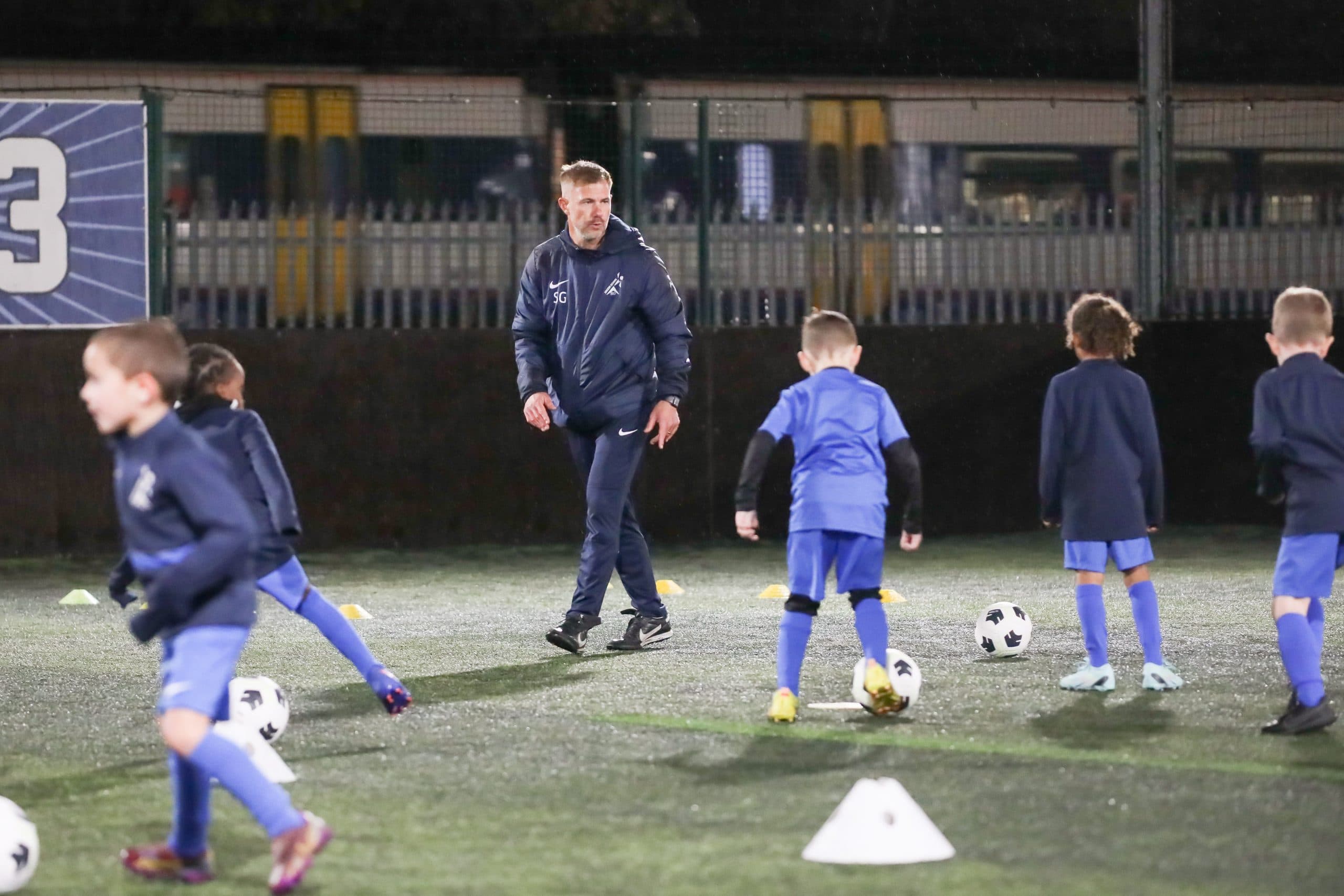 SG Sport players training at Goals Wimbledon